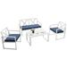 Spaco 4 Pieces Outdoor Conversation Set with Includes Coffee Table and Sturdy Steel Frame Outdoor Patio Furniture Set