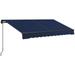 10 X 8 Retractable Awning Patio Awning Sunshade Shelter With Manual Crank Handle 280Gsm Uv Resistant Fabric And Aluminum Frame For Deck Balcony Yard Blue