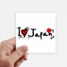 I Love Japan Word Flag Heart Sticker Square Waterproof Stickers Wallpaper Car Decal
