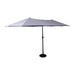 Emma + Oliver 15 FT Weather and Water-Resistant Triple Head Patio Umbrella with Crank Handle and Easy Tilt in Gray