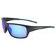 Cliff Weil Optic Edge Stowaway Wraparound Sports & Motorcycle Sunglasses for Men or Women Matte Black Frame w/ Dielectric Blue Mirror Lens