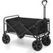 Wagon Cart With Wheels Foldable Collapsible Folding Camping Wagon Cart Heavy Duty Garden Portable Hand Cart With Adjustable Handle And All Wheels For Beach Shopping Camp 200Lbs