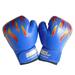zhongxinda 1 Pair Children Boxing Gloves Kids Unisex Fire Printed Soft Breathable Built-In Sponge PU Hand Protector Fitness Training Sportswear Accessories