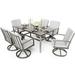 durable 7 Piece Patio Swivel Dining Set Aluminum Outdoor Dining Set Aluminum Dining Table and Chairs Set Patio Dining Furniture with Aluminum Table Chairs and Washable Cushions (Gray)