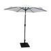 8.8 Feet Outdoor Aluminum Patio Umbrella Patio Umbrella Market Umbrella With 42 Pound Square Resin Umbrella Base Push Button Tilt And Crank Lift Creme