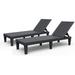 Oslo 2 Piece Patio Reclining Sun Lounger Set Outdoor Conversation Seats With 5 Adjustable Settings All Weather Faux Wood And Water Resistance | Black