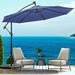 Dextrus 10FT Outdoor Patio Umbrella 8 Ribs with Push Button Tilt & Adjust Crank Outdoor Patio Umbrella UV Resistant for Patio Garden Backyard Navy Blue