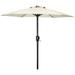7.5 Outdoor Patio Umbrella with 6 Sturdy Ribs Sunshade with Push Button Tilt and Built-in Crank System for Garden Deck Backyard Pool Easy Assembly Without Base Beige
