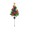 Solar Christmas Tree Lamp Garden Decoration Lawns LED Color Lamp Outdoor Landscapes Lamp For Garden Patio Yard Flowerbed Parties With 6PCS Bows 6PCS Bells