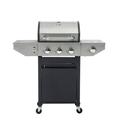 Propane Grill 3 Burner Barbecue Grill Stainless Steel Gas Grill with Side Burner and Thermometer for Outdoor BBQ Camping