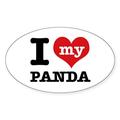 CafePress - I Love My Panda - Sticker (Oval)