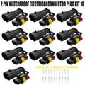 10X2Pin Way Car Waterproof Electrical Connector Plug 10 Kit with Wire Awg Marine