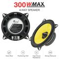 2pcs 4 Inch 300W Full Range Frequency Car Audio Heavy Mid-bass Ultra-thin Modified Speaker with Non-destructive Installation