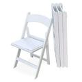 EventStable Titan PRO Resin Folding Chair - White Indoor/Outdoor Lightweight Folding Chair - Vinyl Padded Folding Chair for Weddings Parties Events - 4 Pack