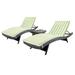 Anthony 3 Piece Outdoor Wicker Lounge with Cushions and Coffee Table Multibrown Green and White Stripe