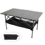 SHCKE Foldable Camping Table Roll Up Portable Camping Table Portable Roll up Picnic Table Ultralight Collapsible Beach Table Camp with Carrying Bag for Outdoor Beach Picnic Backyards BBQ and Party