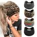 irnband Women Wide Elastic Soft Boho Hairbands Leopard Print Hair Accessories Yoga Sport Hairband Multicolored Hairbands Women(A)