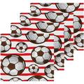 Football Pattern Washcloths Towels Highly Absorbent and Soft Cotton Face Cloths 4 Pack Quick Dry Wash Cloths - 12 X 12 Inches