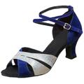 LIANGP Women s Heel Shoes Women s Prom Ballroom Latin Salsa Dance Shoes Square Dance Shoes Ladies Shoes Blue Size 7.5