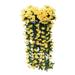 Dnyelq Home Decor Clearance Hanging Flowers Artificial Violet Flowers Wall Wisteria Basket Hanging Garland Vine Flowers False Silk Orchid Artificial Flowers Cloth