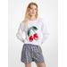 Michael Kors Cherry Jacquard Cotton Blend Sweater White S
