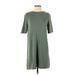 Lou & Grey Casual Dress - Shift Crew Neck Short sleeves: Green Dresses - Women's Size Small