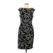 Lauren by Ralph Lauren Casual Dress - Sheath: Black Floral Motif Dresses - Women's Size 12