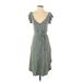O'Neill Casual Dress - Wrap: Gray Chevron/Herringbone Dresses - Women's Size Small