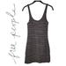 Free People Dresses | Free People Downtown Date Black & Brown Textured Bodycon Scoopneck Mini Dress Xs | Color: Black/Brown | Size: Xs