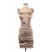 Nicole Miller Cocktail Dress - Mini: Tan Dresses - Women's Size 2