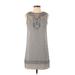 Banana Republic Cocktail Dress - Sheath: Gray Fair Isle Dresses - Women's Size 0 Petite