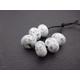 lampwork glass beads, white and grey frit set, uk handmade jewellery making supplies