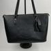 Coach Bags | Coach Gallery Black Pebbled Leather Tote Shoulder Bag Gold Zip Charm Cm086 Euc | Color: Black/Gold | Size: Os