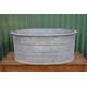 Large Old Vintage Galvanised Metal Zinc Oval Tub Trough. Garden Planter. #1