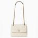 Kate Spade Bags | Kate Spade Natalia Medium Flap Crossbody Women's Leather Handbag (White) | Color: Gold/White | Size: Os