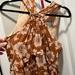 Anthropologie Dresses | Anthropologie Dress Sz 10 Light Brown And Off White Floral Worn Once | Color: Brown/White | Size: 10