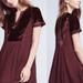 Anthropologie Tops | Anthropologie Maeve Burgundy Velvet Blouse Casual Maroon Small | Color: Purple/Red | Size: S
