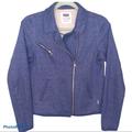 Levi's Jackets & Coats | Levi’s Girl’s Chambray Blue Asymmetrical Full Zip Soft Moto Biker Jacket Size X | Color: Blue/Silver | Size: Xlg