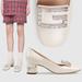 Gucci Shoes | Gucci Shoes Madelyn Pumps Crystal G Buckle Leather Sz It 37.5 Us 7.5 | Color: White | Size: 7.5