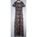 Lularoe Dresses | Lularoe Deanne Ii Maxi Dress Embroidered Sheer Overlay Size Large Floral New | Color: Black/Red | Size: L