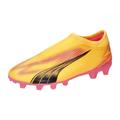 Puma Unisex Youth Ultra Match Ll Fg/Ag Jr Soccer Shoes, Sun Stream-Puma Black-Sunset Glow, 33 EU