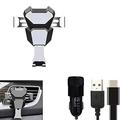 K-S-Trade Car Holder For Samsung Galaxy A35 5G Compatible With Samsung Galaxy A35 5G Bracket Vent Mount Ventilation Grille Black-silver Car Motor Vehicle Smartphone Holder + Car Charger 1x