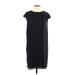 Cos Casual Dress - Shift Crew Neck Short sleeves: Black Solid Dresses - Women's Size 6