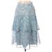 Ann Taylor Casual Skirt: Blue Jacquard Bottoms - Women's Size 4