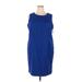 Calvin Klein Casual Dress - Shift: Blue Solid Dresses - Women's Size 18 Plus