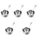 ANSNOW Mini Hot Oil Pan Stainless Steel Saucepan Mini Pan Mini Sauce Pan Stainless Steel Non Stick Frying Pans Stainless Steel Steamer Pot Butter Melting Pot Triple Ramen Pot/Silver*5Pcs/18*10Cm*5Pc