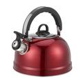 Whistling Kettle Whistling Tea Kettle Stainless Steel Tea Pot Tea Kettle Stovetop Whistling Kettle with Cool Grip Handle Stainless Steel Kettle (Color : Rosso, Size : 3L)