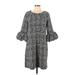 Nina Leonard Casual Dress: Gray Plaid Dresses - New - Women's Size Large