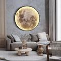 80cm Moon Wall Sconce Dimmable with Remote Control 45W LED Wall Light Modern Art Deco Lamp Metal and Acrylic Wall Lighting Round Shape Ultra Thin Ceiling Lamp Living Room Lamp Large Moon Deco Lamp