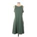 Eddie Bauer Casual Dress - A-Line: Green Solid Dresses - Women's Size Small